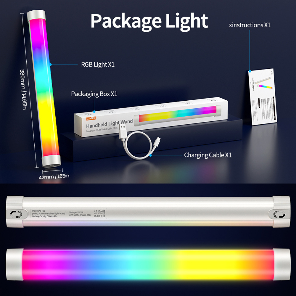 Barra de luz LED RGB magnética - Photography Lighting Handheld reseña y precio
